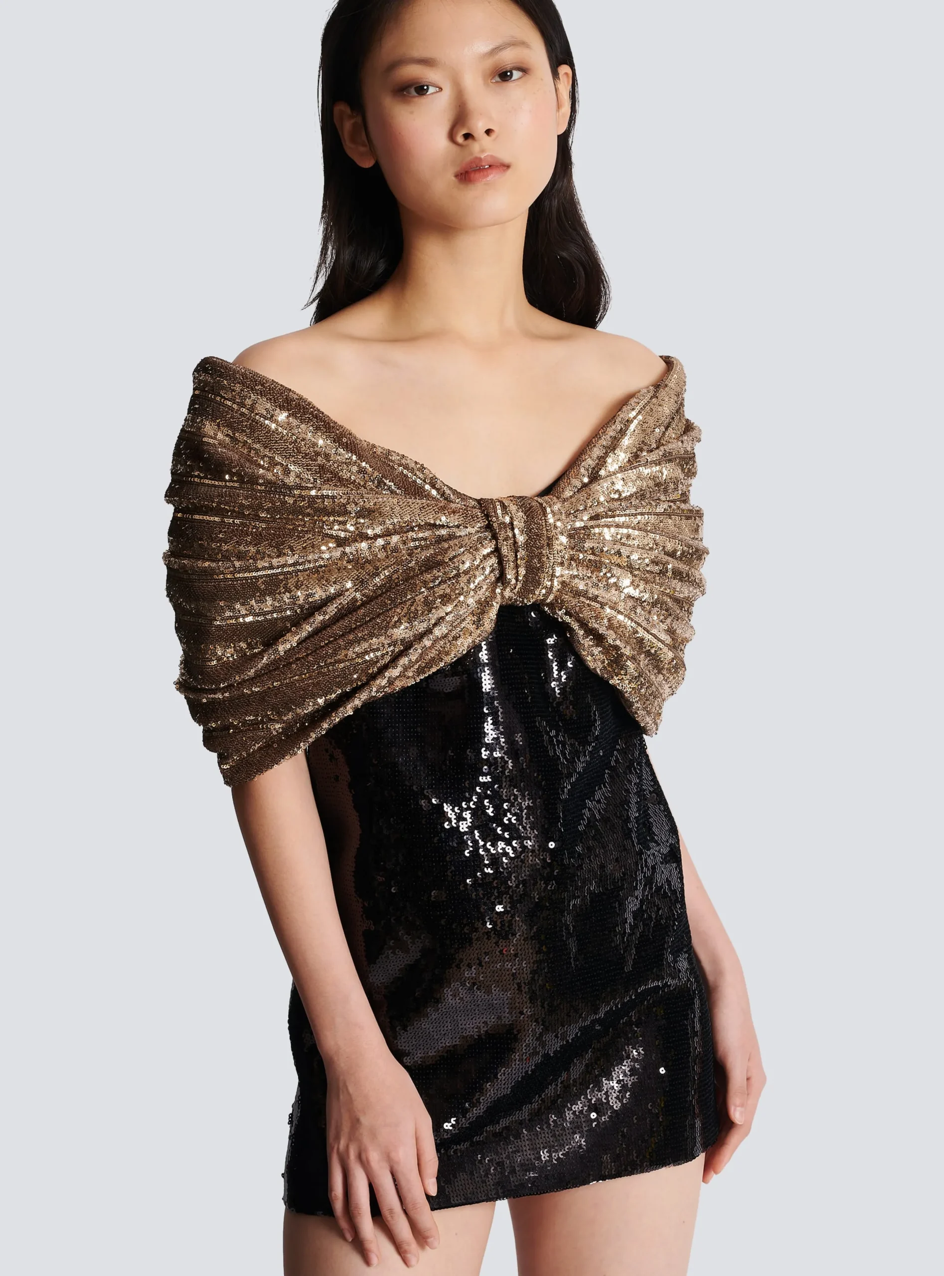 Best Sale Sequinned Dress With Oversized Bow Women Dresses