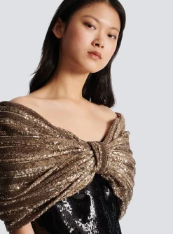 Best Sale Sequinned Dress With Oversized Bow Women Dresses