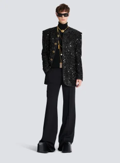 Best Sale Sequinned Lurex Jacket Women Jackets And Blazers|Jackets And Blazers