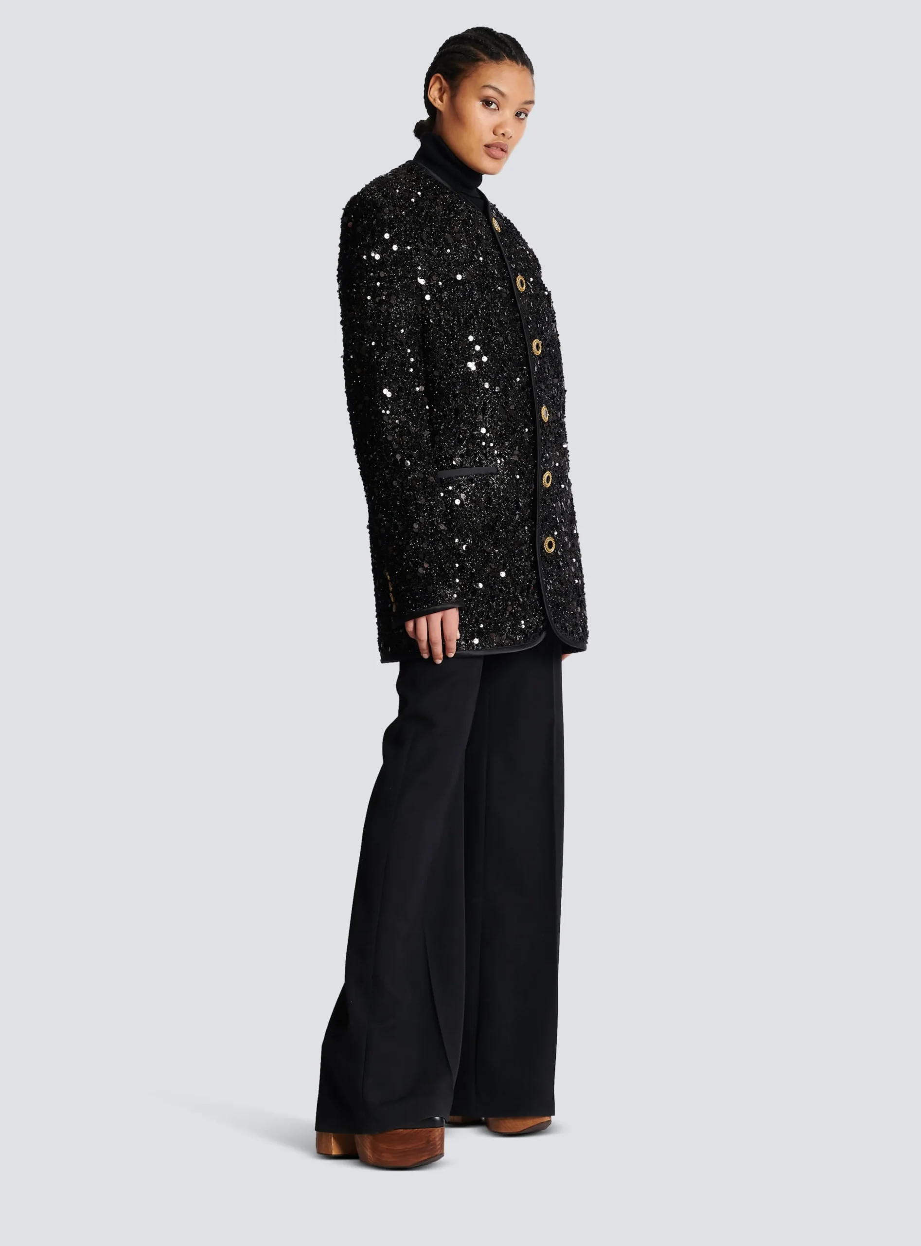 Best Sale Sequinned Lurex Jacket Women Jackets And Blazers|Jackets And Blazers
