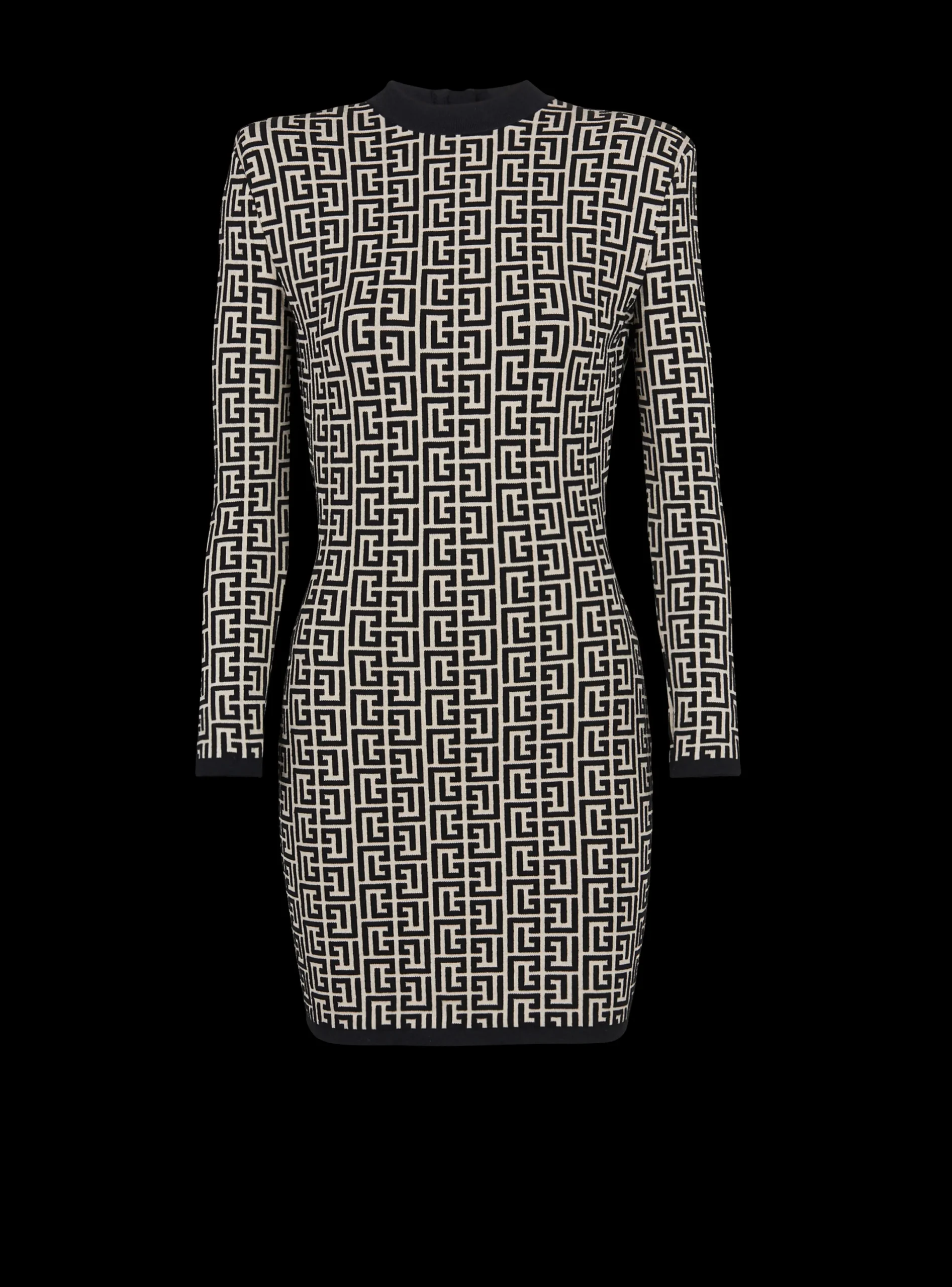 Hot Short Bicolor Jacquard Dress With Monogram Women Knitwear|Dresses