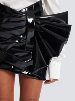 Discount Short Draped Vinyl Skirt Women Skirts