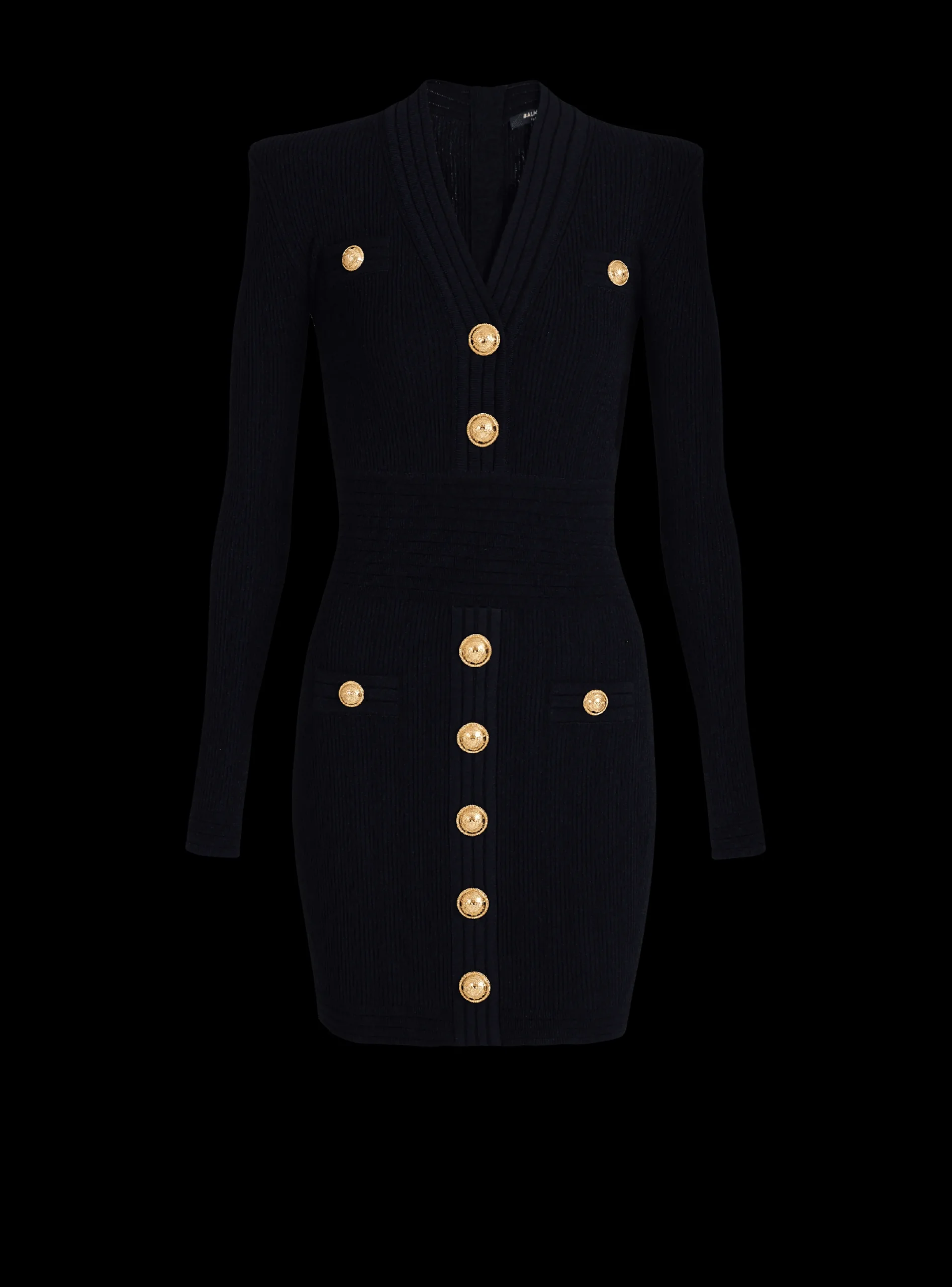 Cheap Short Eco-designed Knit Dress With Gold-tone Buttons Women Knitwear|Dresses