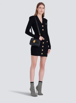 Cheap Short Eco-designed Knit Dress With Gold-tone Buttons Women Knitwear|Dresses