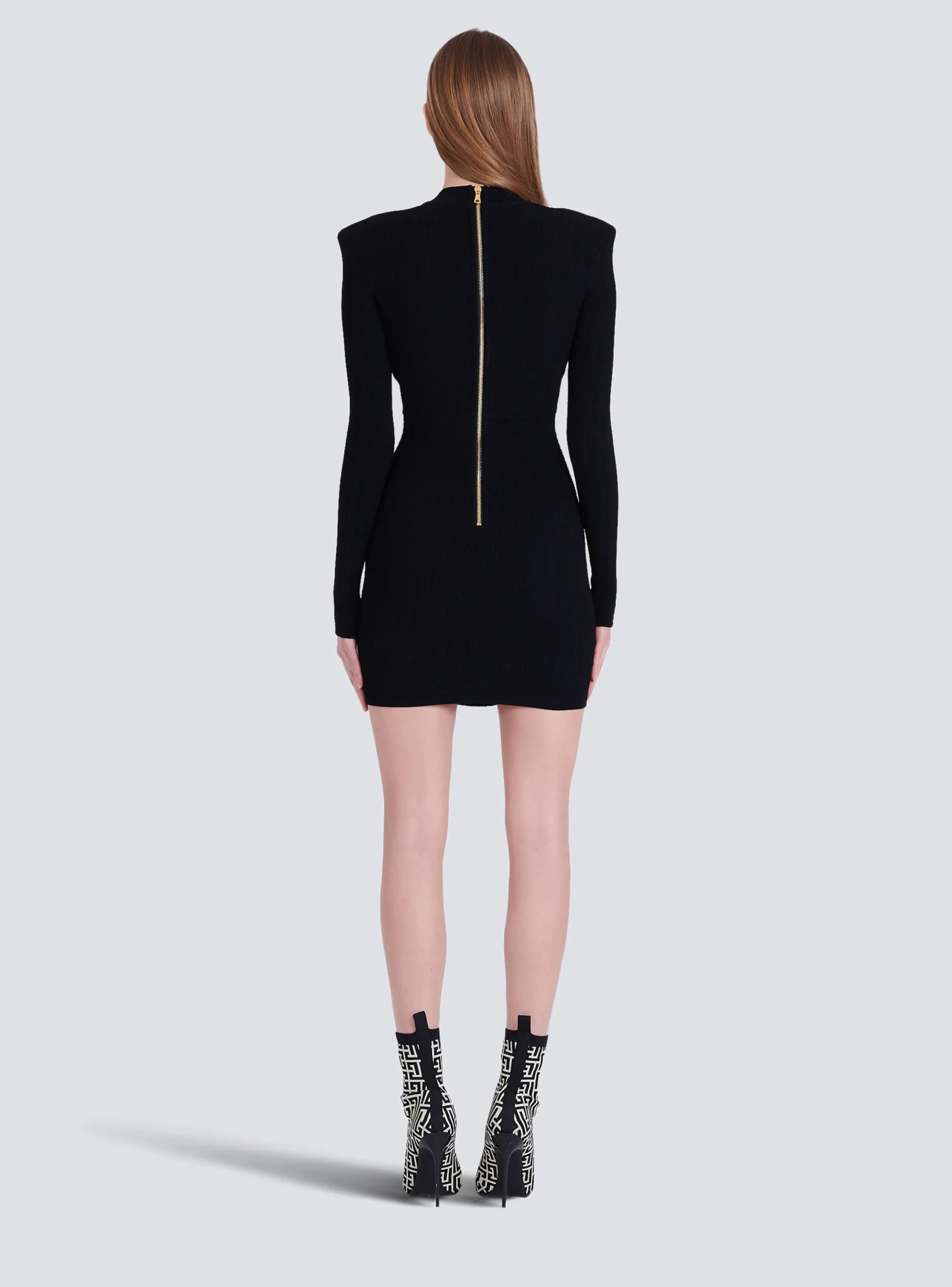 Cheap Short Eco-designed Knit Dress With Gold-tone Buttons Women Knitwear|Dresses