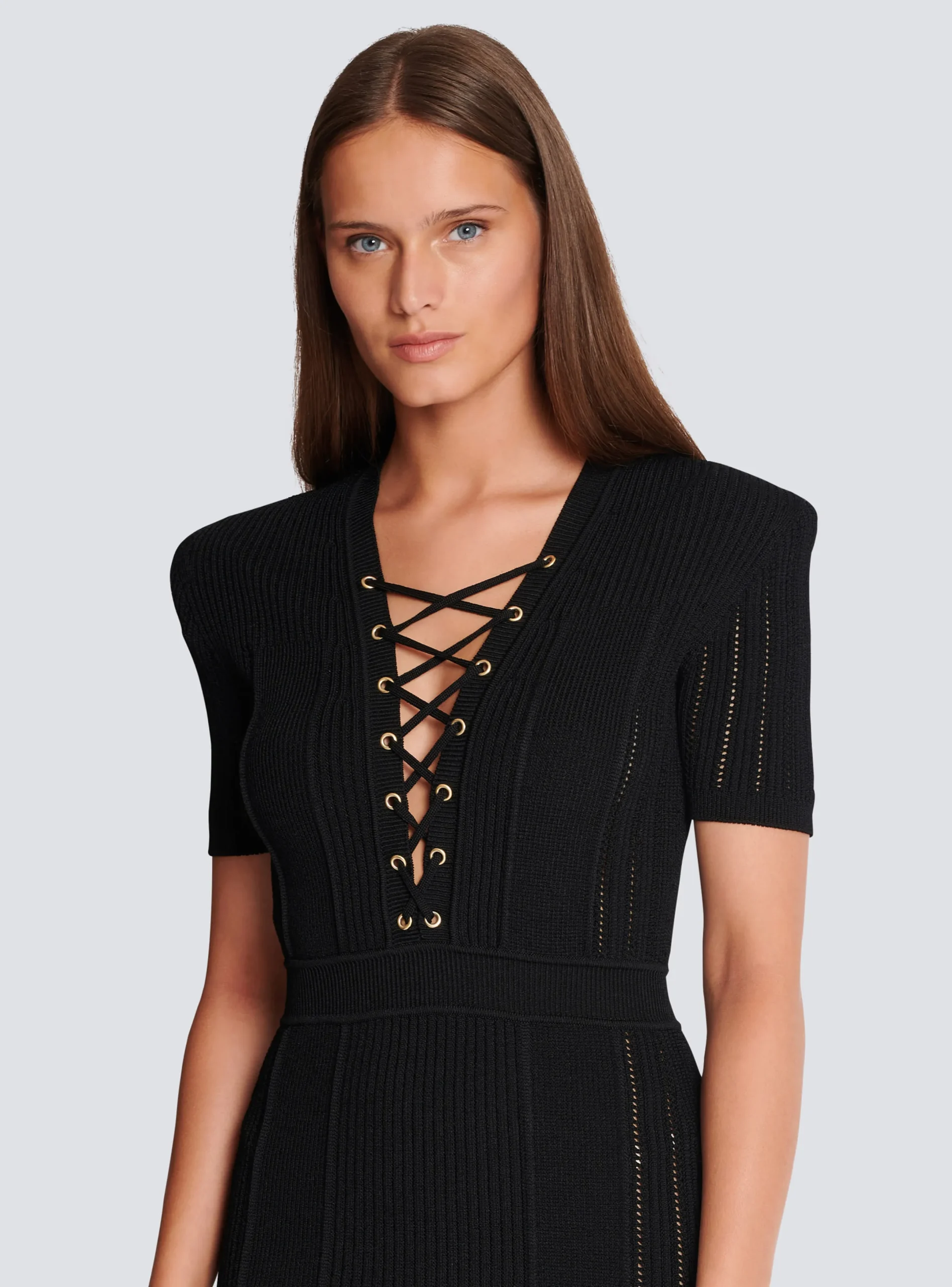 Discount Short Fine Ribbed Knit Dress Women Knitwear|Dresses