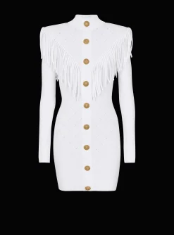 Discount Short Fringed Fine Knit Dress Women Knitwear|Dresses