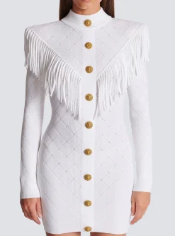 Discount Short Fringed Fine Knit Dress Women Knitwear|Dresses