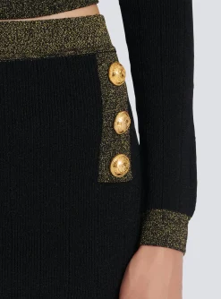 Cheap Short Knit Skirt With Gold Trim Women Skirts|Knitwear