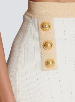 New Short Knit Skirt With Gold Trim Women Skirts|Knitwear