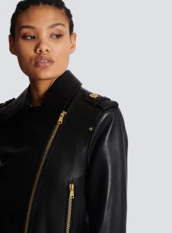 Online Short Leather Biker Jacket Women Outerwear