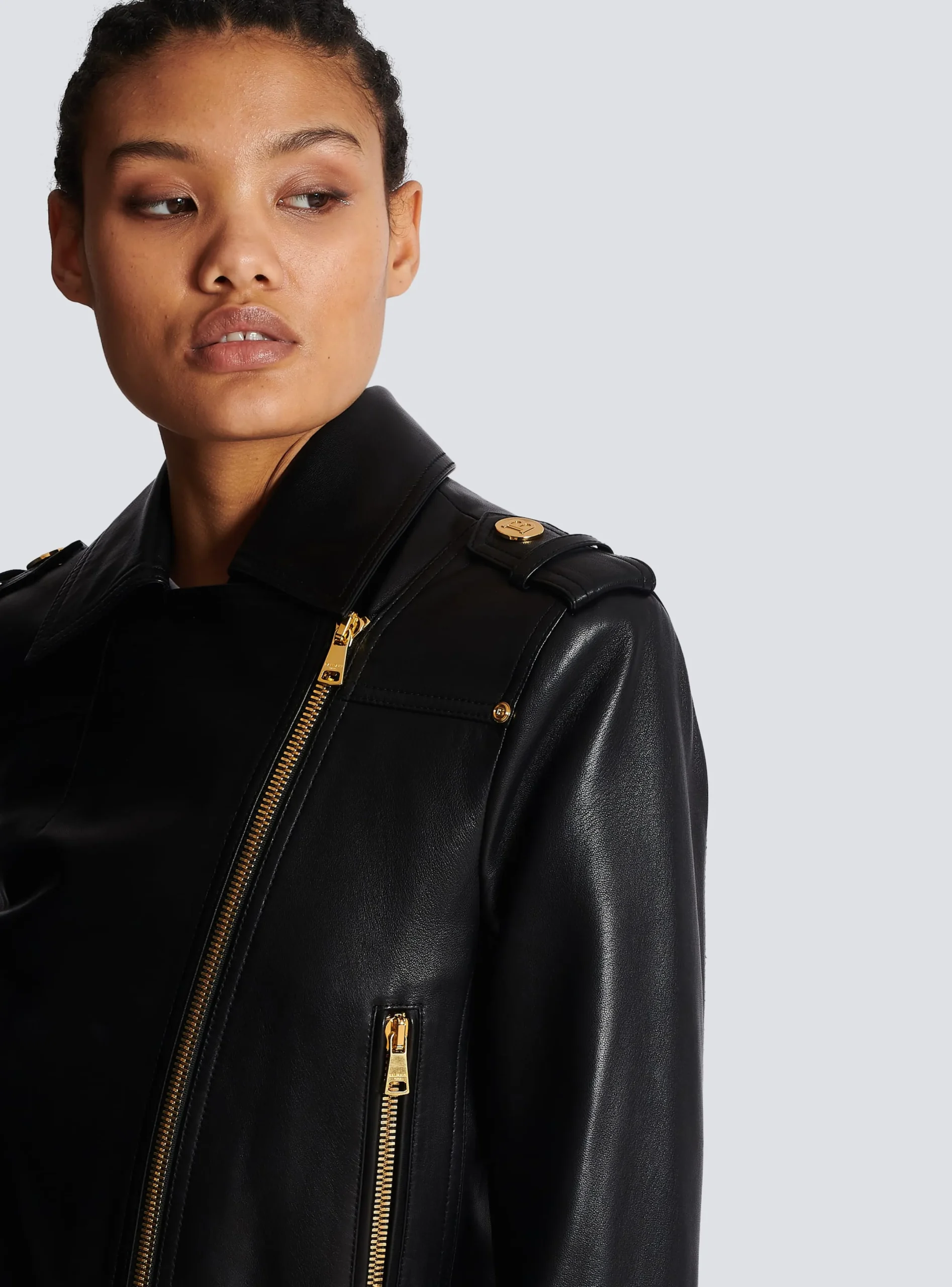 Online Short Leather Biker Jacket Women Outerwear