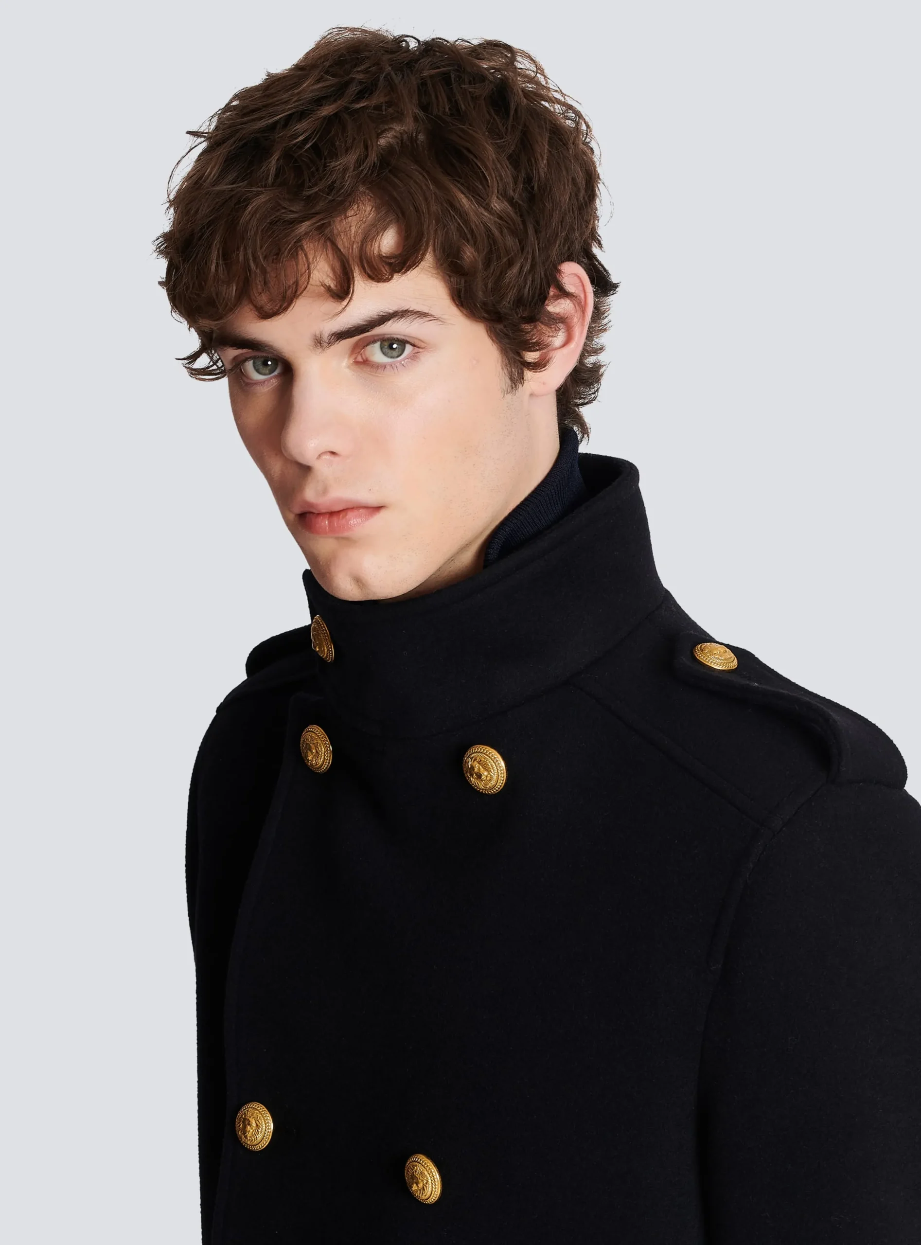 Shop Short Military-style Coat Outerwear