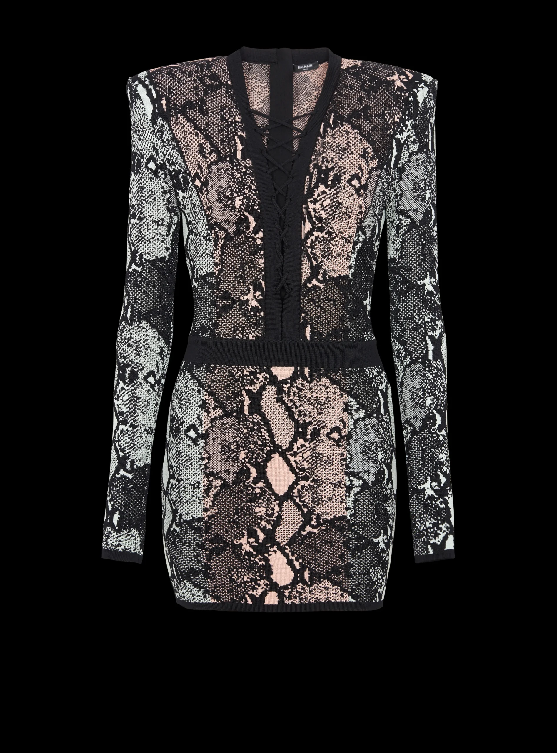 Clearance Short Snakeskin Jacquard Dress Women Dresses