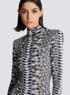 Best Sale Short Snakeskin Textured Knit Dress Women Knitwear|Dresses