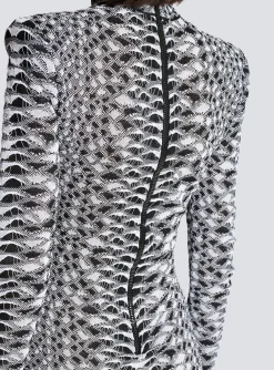 Best Sale Short Snakeskin Textured Knit Dress Women Knitwear|Dresses
