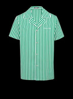 Flash Sale Short-sleeved Striped Cotton Pyjama Shirt Shirts And Polos