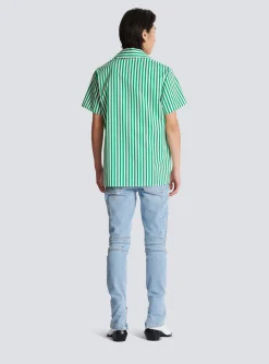 Flash Sale Short-sleeved Striped Cotton Pyjama Shirt Shirts And Polos