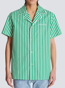 Flash Sale Short-sleeved Striped Cotton Pyjama Shirt Shirts And Polos