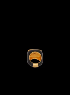 Fashion Signature Grid Brass And Enamel Ring Women Fashion Jewelry