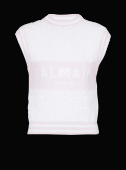 Shop Sleeveless Monogram Knit Top Women Tops And Shirts