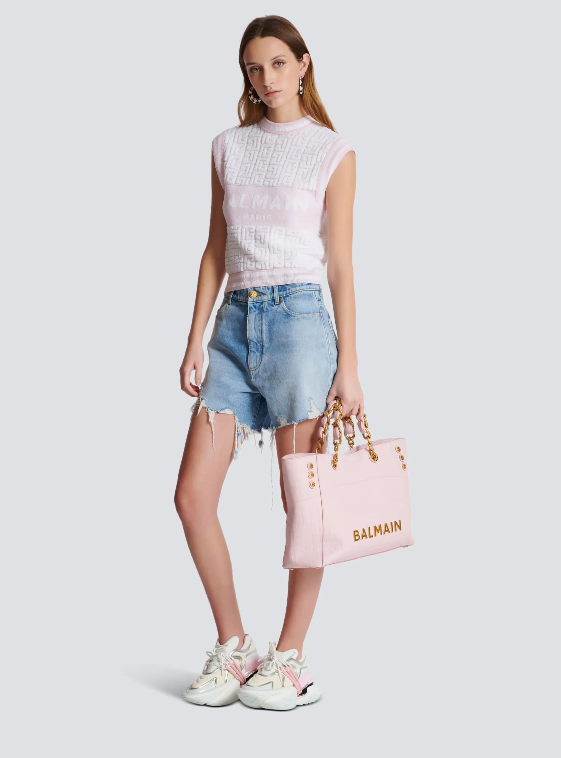 Shop Sleeveless Monogram Knit Top Women Tops And Shirts
