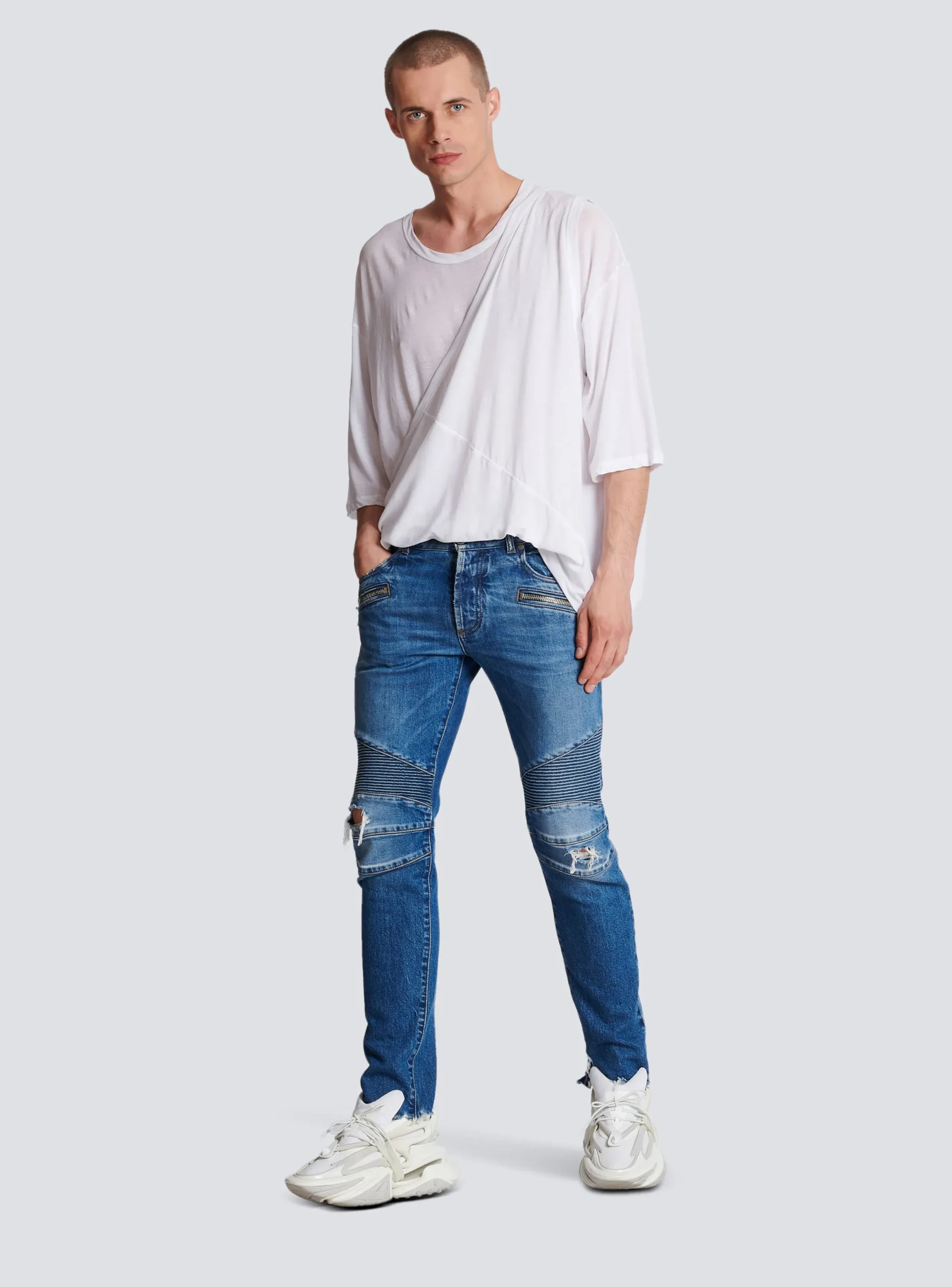 Clearance Slim-fit Cotton Jeans Denim