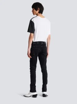 Best Sale Slim-fit Denim Jeans With Ribbed Details Trousers And Shorts|Denim