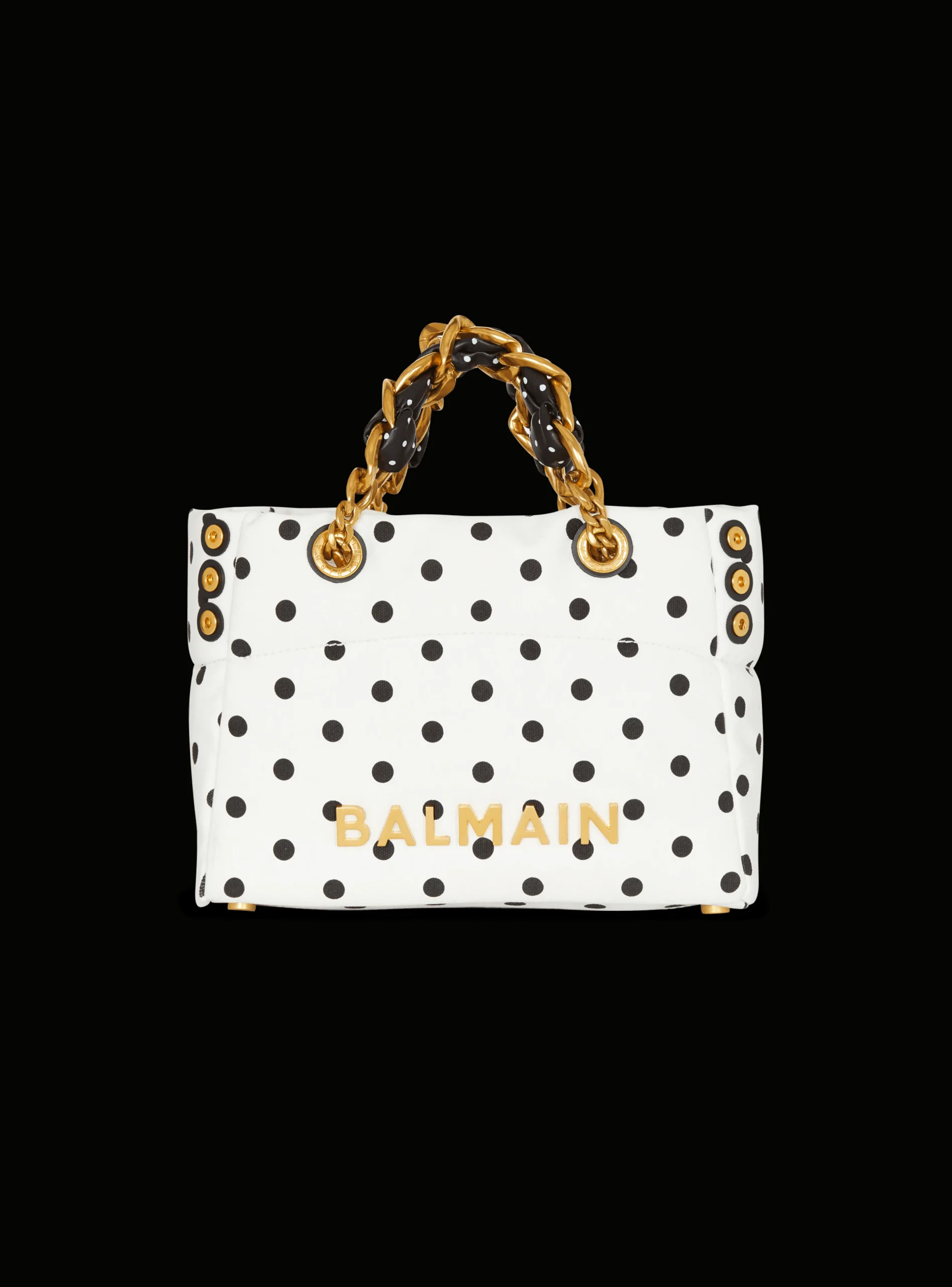 Fashion Small 1945 Soft Tote Bag In Polka Dot Canvas Women Tote Bags|Shoulder Bags