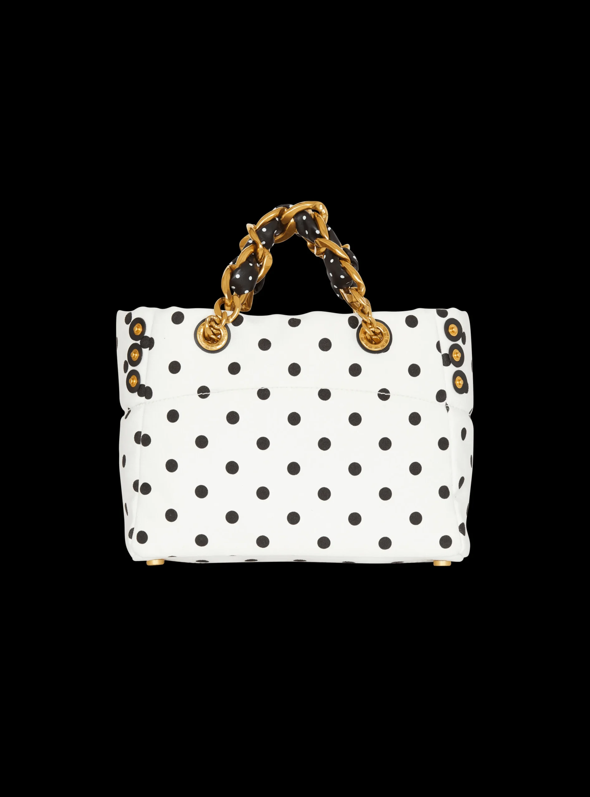 Fashion Small 1945 Soft Tote Bag In Polka Dot Canvas Women Tote Bags|Shoulder Bags