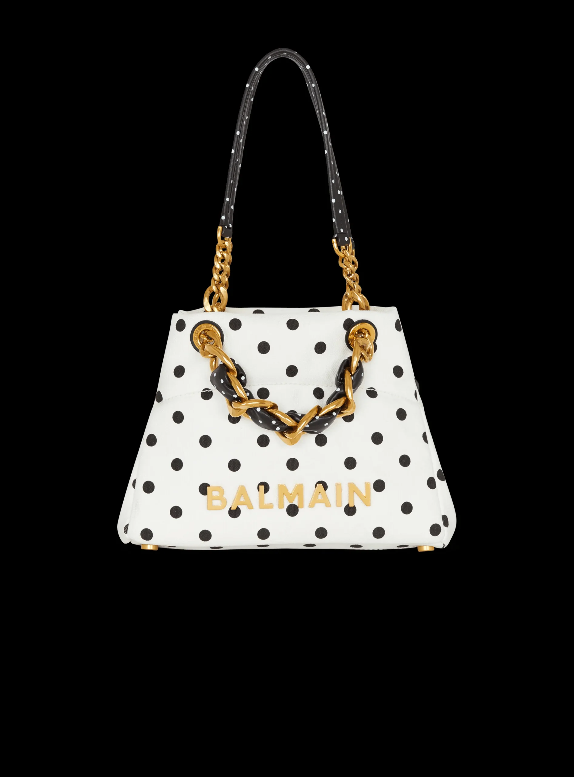 Fashion Small 1945 Soft Tote Bag In Polka Dot Canvas Women Tote Bags|Shoulder Bags