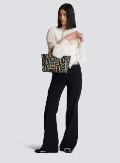 Hot Small 1945 Soft Tote Bag Monogram Jacquard Fabric Bags