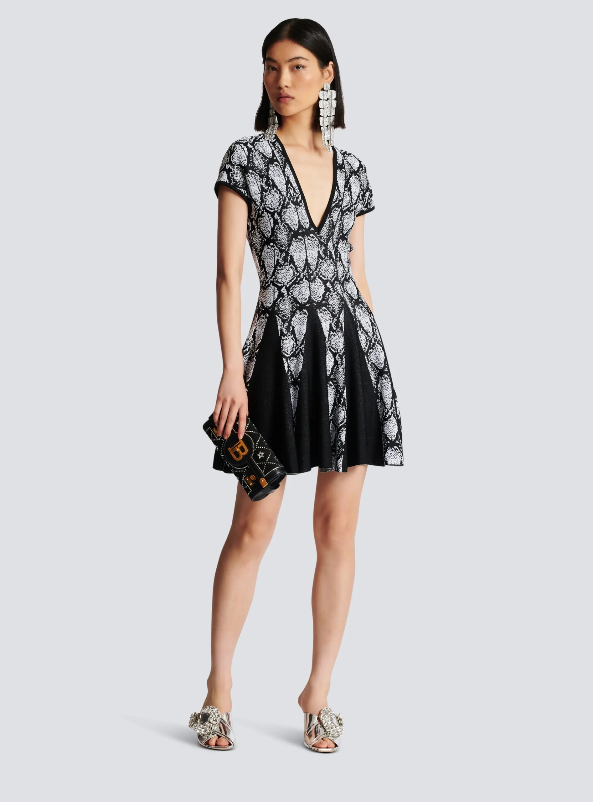 Cheap Snakeskin Jacquard Dress Women Knitwear|Dresses