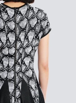 Cheap Snakeskin Jacquard Dress Women Knitwear|Dresses