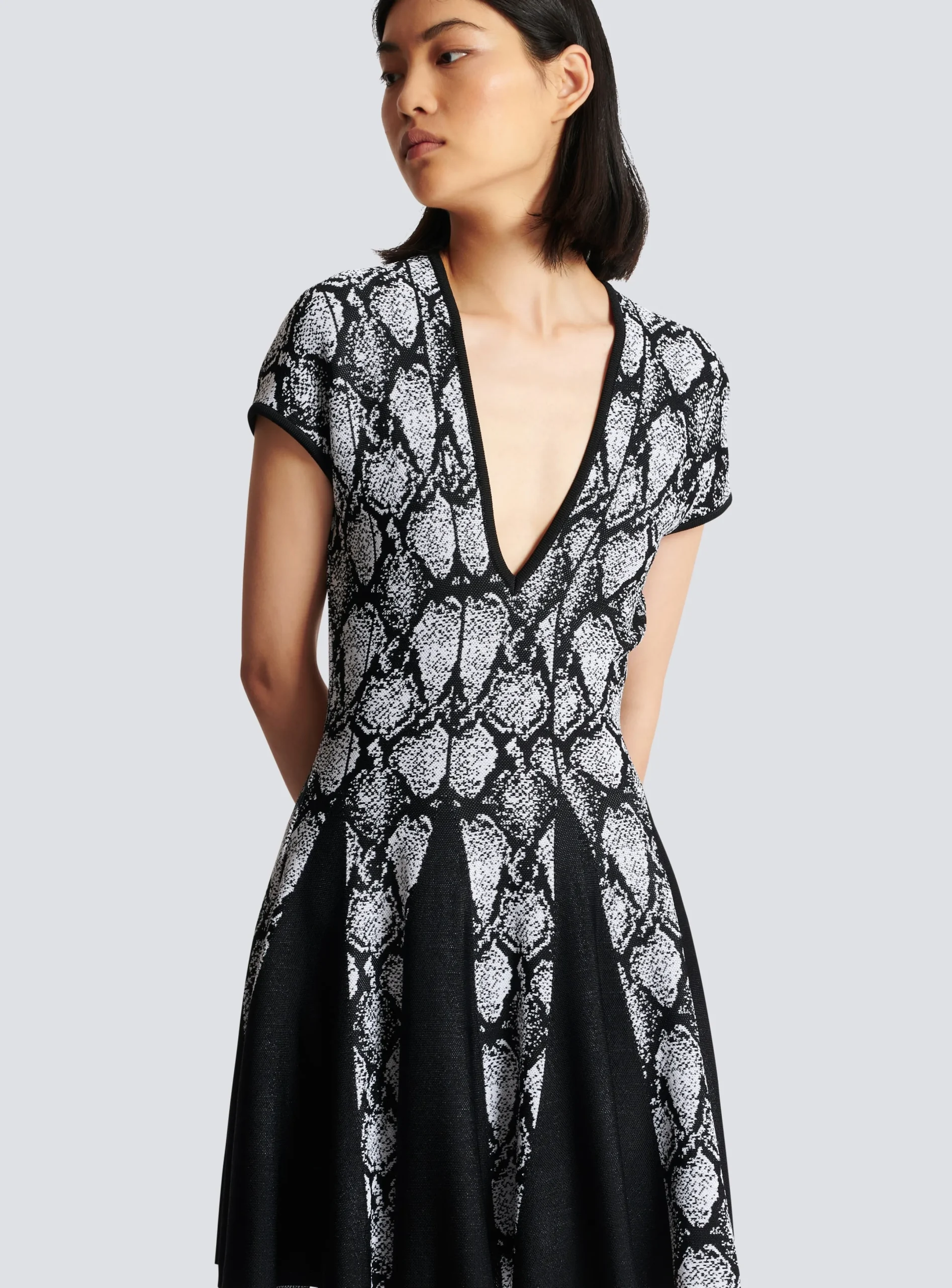 Cheap Snakeskin Jacquard Dress Women Knitwear|Dresses