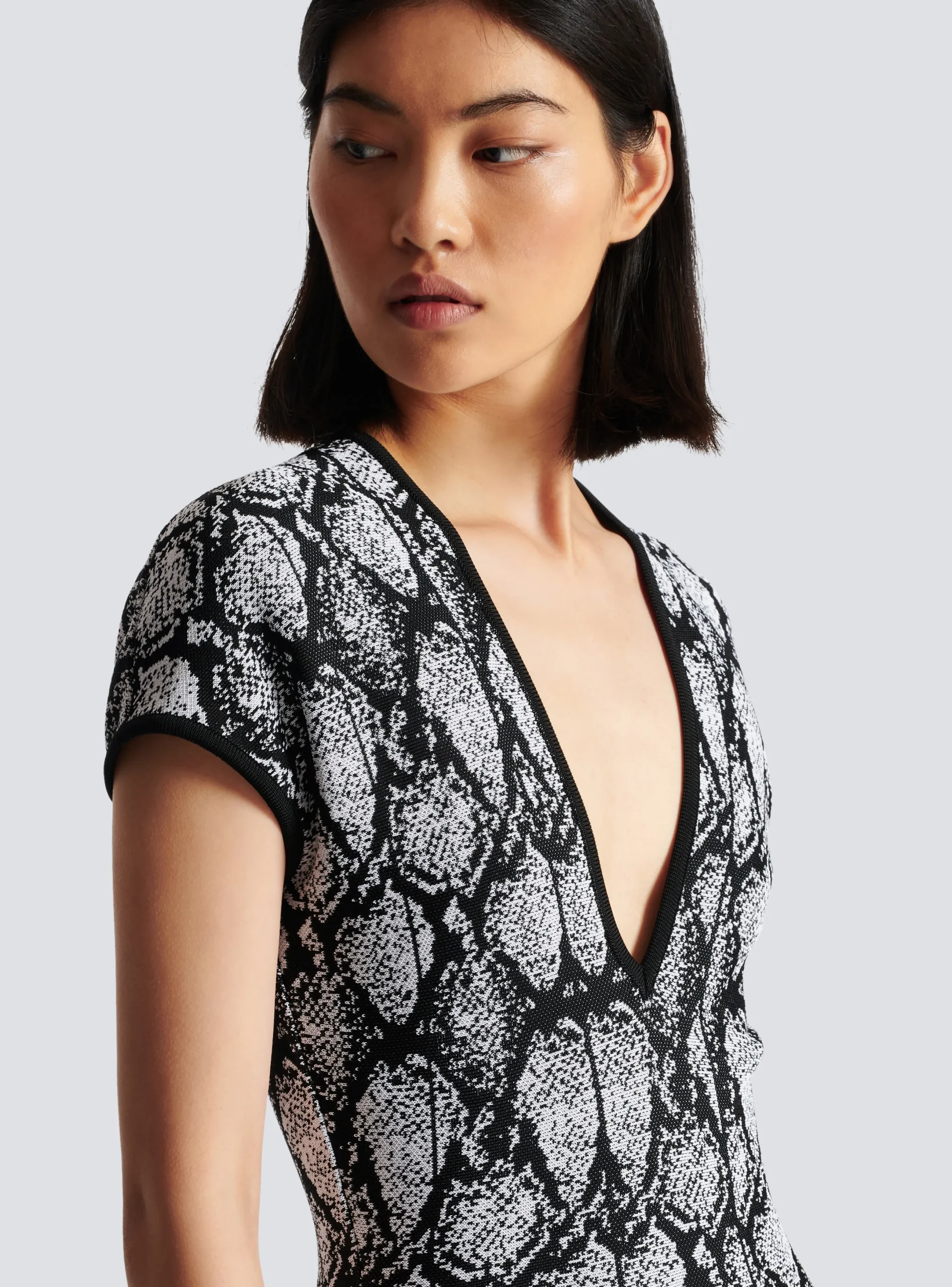 Cheap Snakeskin Jacquard Dress Women Knitwear|Dresses