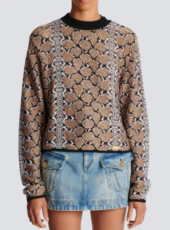 New Snakeskin Knit Jumper Women Knitwear