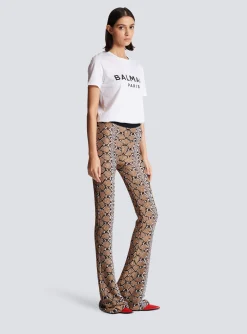 Shop Snakeskin Knit Trousers Women Trousers And Shorts|Knitwear
