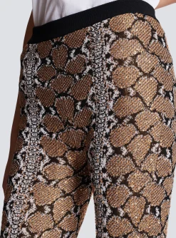 Shop Snakeskin Knit Trousers Women Trousers And Shorts|Knitwear