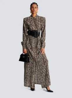 Sale Snakeskin Silk Shirt Dress Women Dresses
