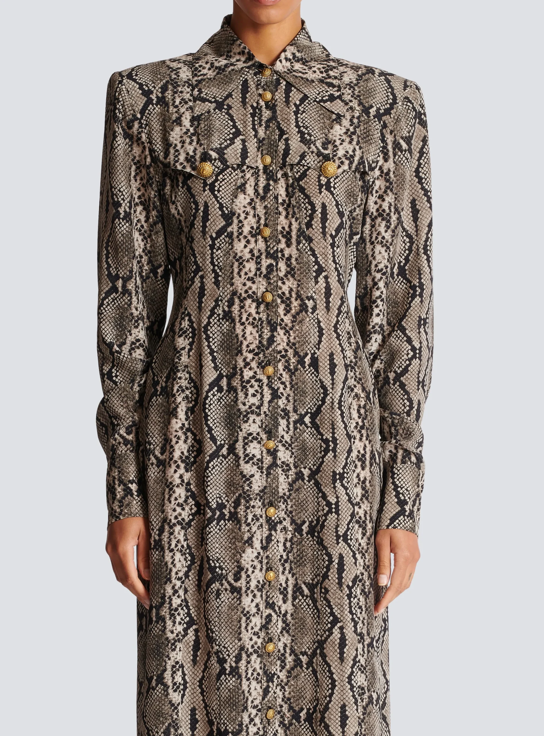 Sale Snakeskin Silk Shirt Dress Women Dresses