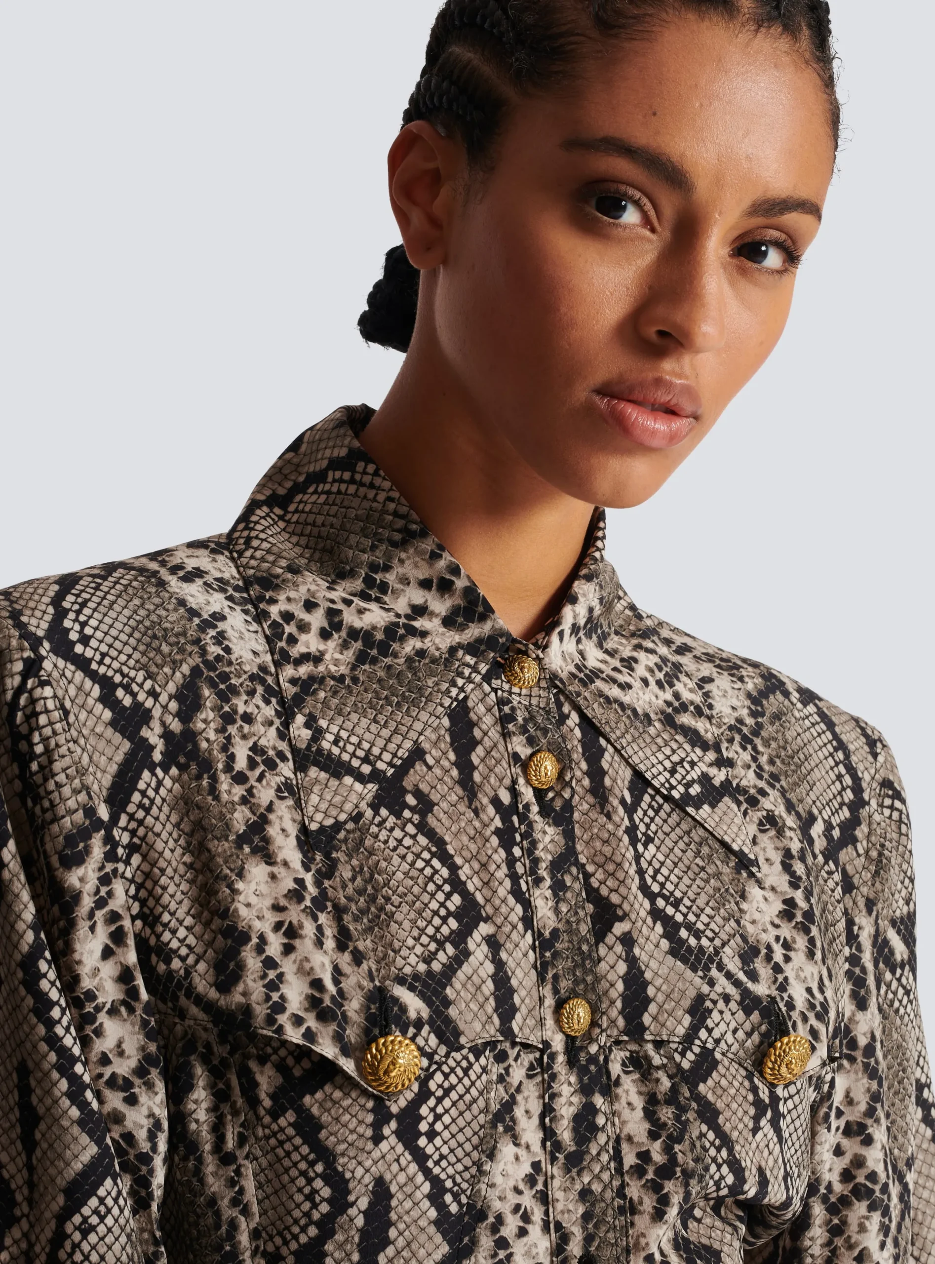 Sale Snakeskin Silk Shirt Dress Women Dresses