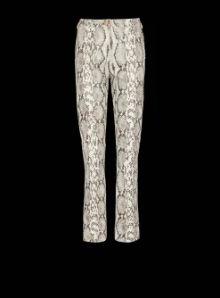 Fashion Snakeskin-effect Leather Trousers Women Trousers And Shorts