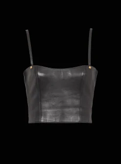 Best Sale Spaghetti Strap Leather Top Women Tops And Shirts