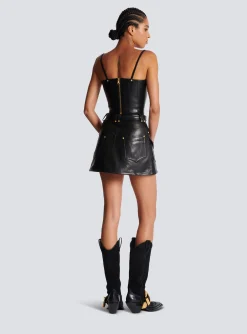 Best Sale Spaghetti Strap Leather Top Women Tops And Shirts