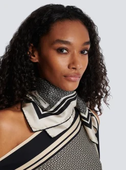 Hot Square Silk Scarf With Monogram Print Women Scarves