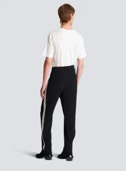 Hot Straight-leg Crystal-embroidered Trousers Trousers And Shorts