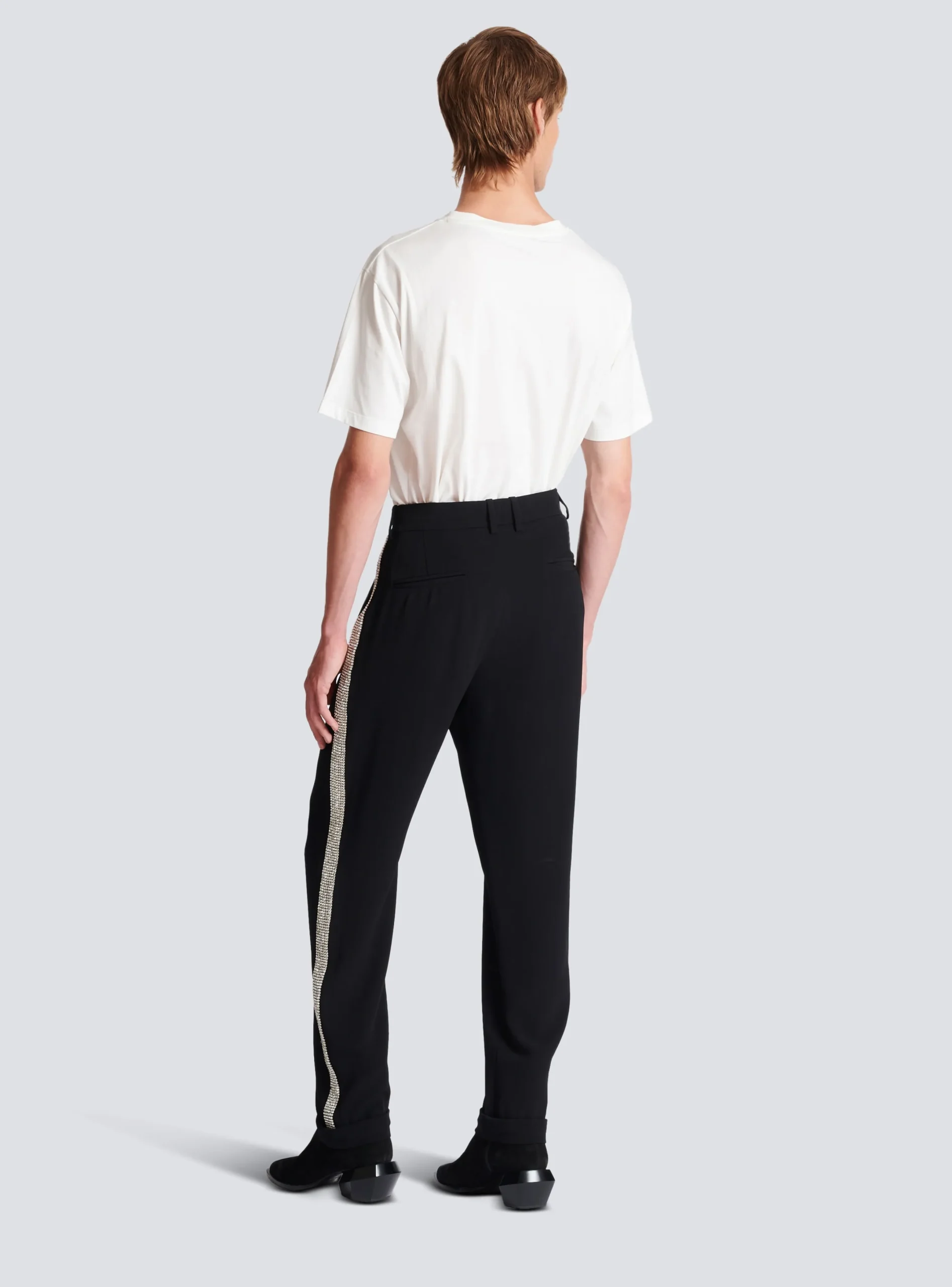 Hot Straight-leg Crystal-embroidered Trousers Trousers And Shorts