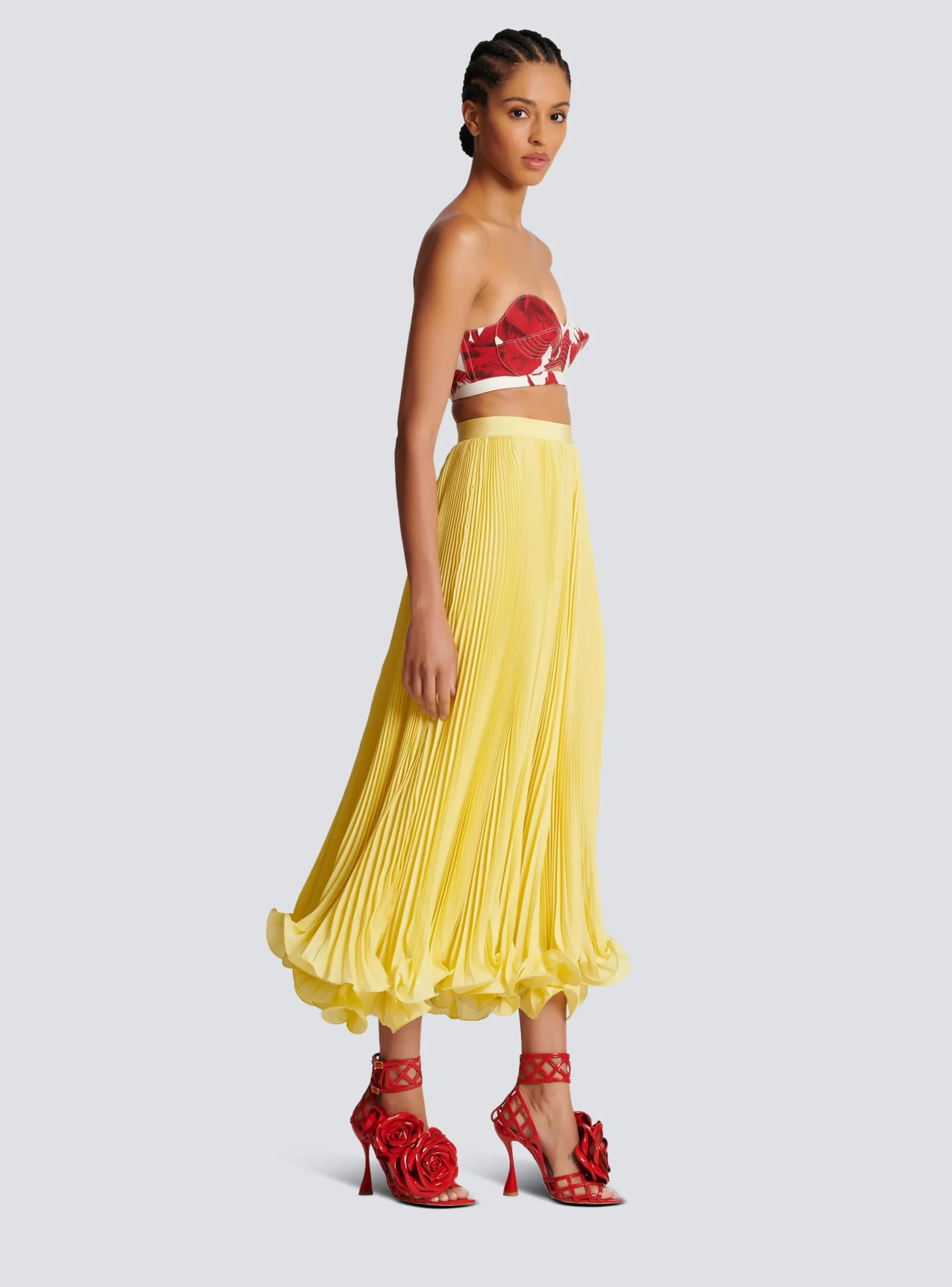 Cheap Strapless Crop Top With Roses Print Women Tops And Shirts