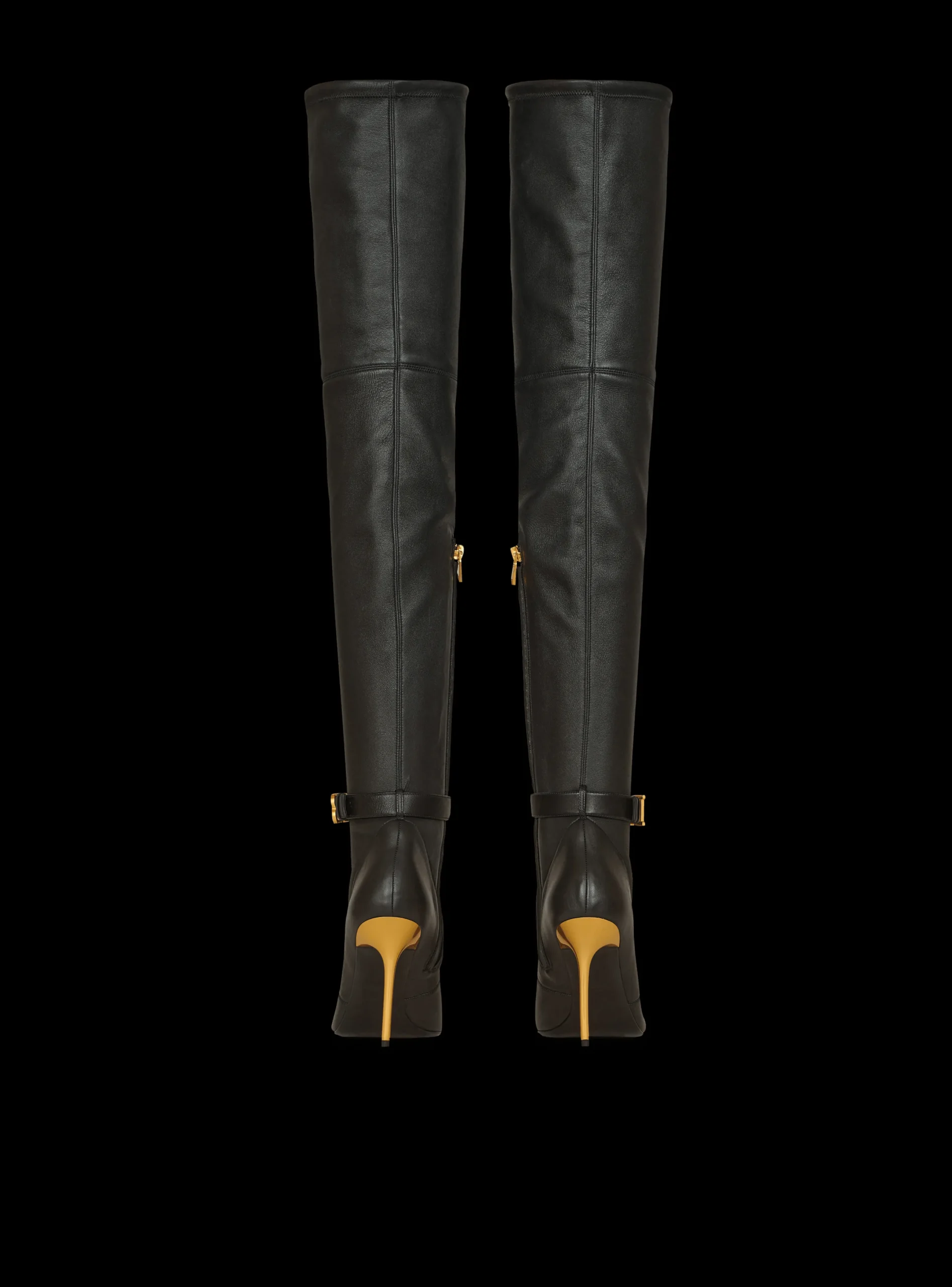 Best Stretch Leather Raven Thigh-high Boots Women Boots
